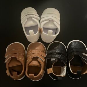 Baby Black, Brown, and White Shoe Lot
